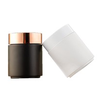 Bouteilles cosmétiques 200 ml pour crème corporelle, pots en PET transparents noirs et blancs pour bougies 200 g avec couvercle métallique noir et or rose, échantillon gratuit, décalcomanie offerte