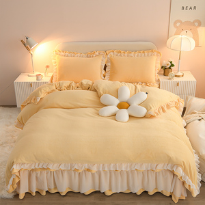 بلون تنورة نوم السرير يغطي الملكة حجم طقم سرير لحاف نانتونغ Kelin العلامة التجارية طقم سرير - Product Image 3