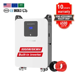 Tất cả-trong-một mới R & D đỉnh 3000W 5000W 5kwh 10kwh công suất lớn năng lượng mặt trời nhà máy điện LiFePO4 pin với biến tần