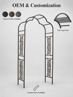 Arche florale en fer forgé pour jardin, jardinières décoratives écologiques et durables, panneaux de grimpement pour allées et entrées paysagères