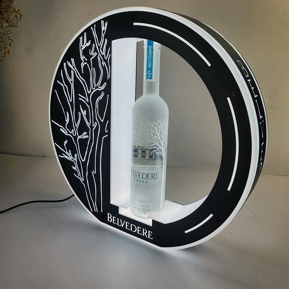 Espositore per bottiglie di vino in acrilico a LED di alta qualità personalizzato espositore per bottiglie di vino a LED per discoteca espositore per Bar Glorifier