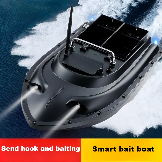 Customizable RC Fishing Bait Boat with 500m Range 2kg Load One-Key Return Plastic Hull Fish Hook Release School Detection Device