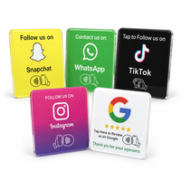 Cartes de visite NFC en acrylique, autocollants de table pour Google, Facebook, Instagram, restaurants, tags d'engagement pour les abonnés aux réseaux sociaux