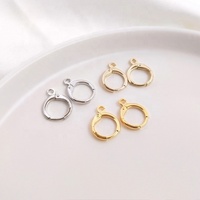 Pendientes de Base con gancho para fabricación de joyas, accesorios de hebilla hechos a mano chapados en oro, Popular, conectores en inglés, venta al por mayor