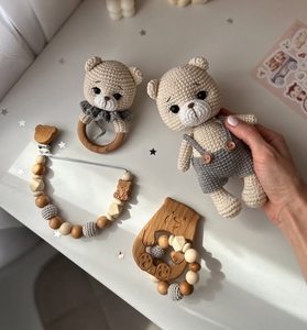 <span class=keywords><strong>Orso</strong></span> adorabile fatto a mano all'uncinetto con cappello da notte ricamo viso <span class=keywords><strong>Amigurumi</strong></span> <span class=keywords><strong>orso</strong></span> addormentato giocattoli - Product Image 4