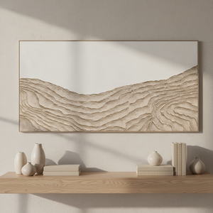 Minimalistische neutrale Erdtöne, dicke Impasto-Ölgemälde, Sanddünen-Leinwandkunst für Schlafzimmer, Flur, Arbeitszimmer, Wanddekoration - Product Image 3