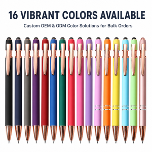 Hot Sales Custom Luxury Gift Metal Ballpoint Pen Rose Gold Trim Soft Rubber <strong>Touch</strong> for Stylus with Promotional Laser Brand Logo - Product Image 2