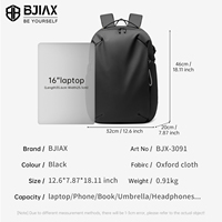 Mochila para Portátil de 15.6 Pulgadas con Puerto de Carga USB, Mochila de Viaje para Negocios, Resistente al Agua, Oxford, Antirrobo, Ligera