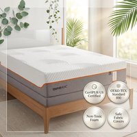 Matelas en mousse à mémoire de forme compressée avec housse en tissu de bambou respirant et antibactérien argenté pour un sommeil optimal