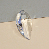 Pendentif en verre soufflé en forme de feuille de pêche transparente exquis, perles de verre amusantes, collier de boucles d'oreilles, fabrication de bijoux uniques de la marque SJ
