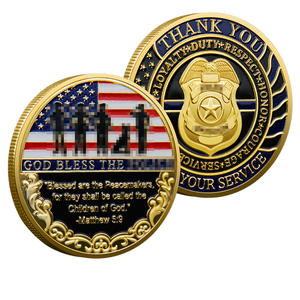 PANBO Stock Peacemaker Herdenkingsmunt 3D Spuitgiet Zinklegering Gecoat Patriottische Stijl Aanpasbare Bedankt Service Slogan - Product Image 1