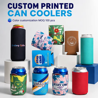 Refroidisseur de bouteille de 12oz avec logo personnalisé Promotionnel Sublimation Blank Néoprène Couverture de manchon de bière Slim Can Stubby Holder Stubbie Holders