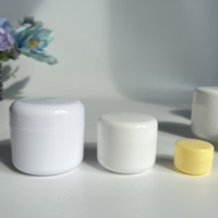 4 8oz 10g 15 50ml 100ml Vide Blanc Double Paroi Mat Crème pour le Visage Baume à Lèvres Givré Pot en Plastique PP avec Couvercle pour Cosmétique