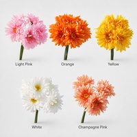 Bouquet de marguerites artificielles LUYI à 5 têtes, fleurs en soie faites à la main au toucher réel pour la décoration de chambres de luxe