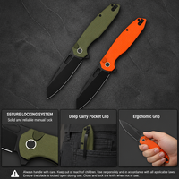 Couteau pliant de survie personnalisé OEM avec lame en acier 14C28N, manche en G10, certifié BSCI, pour EDC