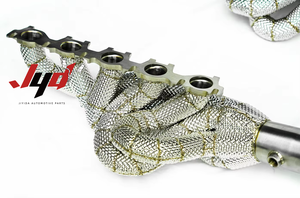 Nouveau collecteur d'échappement en acier inoxydable haute performance pour Audi R8 V10, avec catalyseur ou sans catalyseur, et bouclier thermique - Product Image 4