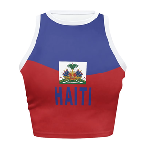 <span class=keywords><strong>Camicia</strong></span> Haiti estiva personalizzata con bandiera fiaiziana del paese dei Caraibi 2025 magliette attillate senza maniche per abbigliamento sportivo da <span class=keywords><strong>donna</strong></span> - Product Image 1