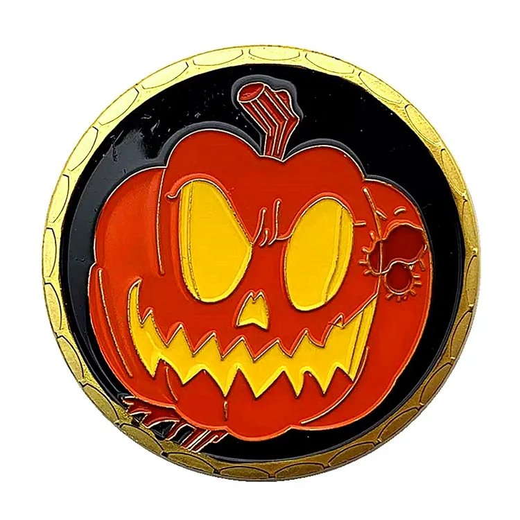 Medalla de esmalte duro con logotipo personalizado de Harley, moneda de Gyro Challenge, precio de la moneda, chapado en oro griego, moneda de recuerdo de Halloween