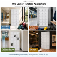 Armoire casier personnalisée à 18 portes en acier laminé à froid avec serrure à clé et ventilation pour écoles, gymnases, bureaux et vestiaires du personnel