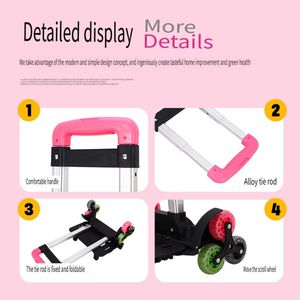 กระเป๋าเป้สะพายหลังแบบดึงสำหรับเด็กนักเรียนทำจากอลูมิเนียมอัลลอยด์ใช้งานได้อเนกประสงค์พร้อมที่จับ PP - Product Image 3