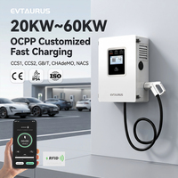Cargador de Vehículos Eléctricos OEM de 20kw, 30kw, 40kw, Wallbox RFID CCS GBT Chademo, Cargador Rápido Inteligente de Corriente Continua con OCPP para Uso Doméstico y Comercial