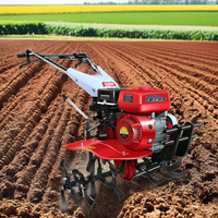 Micro-cultivateur agricole Scarificateur à essence Motoculteur rotatif multifonction Travail du sol Ridging Weeding Ditching Cultivator