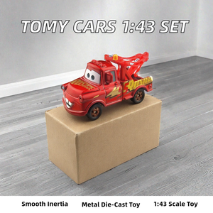 Voitures TOMY McQueen, Mater et le Roi - Édition Deluxe - Voiture de sport en métal moulé sous pression à l'échelle 1/43 avec contrôle à inertie - Emballée - Product Image 2