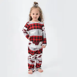 Оптовая продажа, низкая цена, пижамные комплекты из полиэфирного волокна с принтом на заказ, одежда для сна для детей