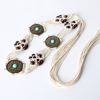 Nouvelle collection de ceintures en maille : Robe femme 2025 de haute qualité avec ceinture de style ethnique et chaîne de taille décorée d'un nœud de pull