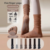 Chaussettes de Pilates professionnelles OEM personnalisées à cinq doigts séparés, anti-choc et antidérapantes, pour entraînement au sol