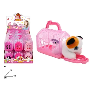 Mici Amici Porte-gattes rose en peluche avec poignée 15x9x11 cm pour les jeux d'enfants - Product Image 1