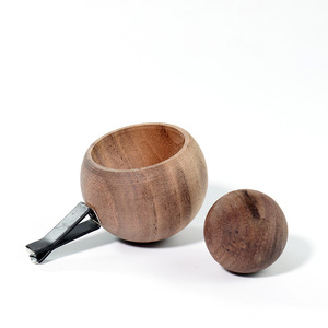 Diffuseur de parfum en bois massif en forme d'œuf en noyer noir pour grille d'aération de voiture, pendentif d'aromathérapie aux huiles essentielles - Product Image 3