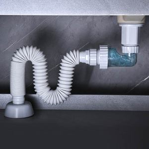 Tubo di Scarico Universale Flessibile Anti-intasamento per Lavabo con Valvola Pop-up, <span class=keywords><strong>Sifone</strong></span> Estensibile Anti-odore per <span class=keywords><strong>Bagno</strong></span> Senza Utensili - Product Image 5