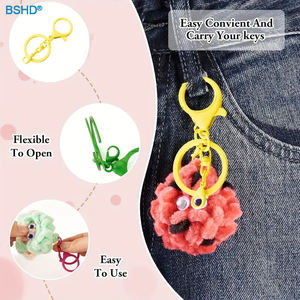 Custom DIY สังกะสีสแตนเลสสตีลเงินโลหะแหวนหมุนทริกเกอร์คลิปตะขอกุ้งก้ามกราม Claw Clasp พวงกุญแจ - Product Image 6