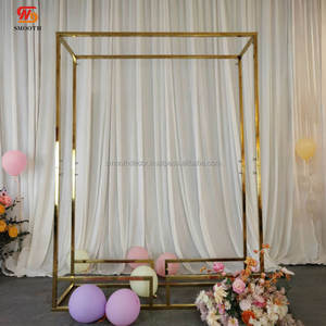 SMOOTH High Quality Gold Rectangle Stainless Steel Wedding <b>Backdrop</b> <b>Stand</b> <b>with</b> Mirror Design 100x200cm - Product Image 1