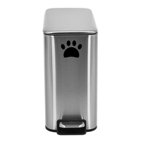 Poubelle de merde pour chien à l'extérieur Poubelle de déchets de chien de chat en métal de 1.32 gal avec couvercle Conteneur de déchets d'extérieur avec pédale Poubelle de merde