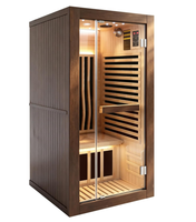 Sauna infrarouge décoratif vintage personnalisé, best-seller, 1 personne, pour la maison, sauna sec en bois spacieux, 1520W, chauffage rapide
