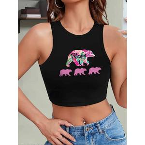 Top a Maniche Corte Elegante da Donna in Spandex/Poliestere con Quattro Motivi <span class=keywords><strong>Panda</strong></span> alla Moda, Ecologico e ad Asciugatura Rapida - Product Image 1