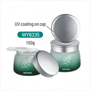 150g Custom Gradient Glass Beauty Jars UV Coating Cap Large Cosmetic Containers Frosted Cosmetic Packaging