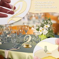 Numéros de table en acrylique imprimés UV dorés effet miroir 1-20 avec supports 4,7x3,5 pouces pour mariage et fête
