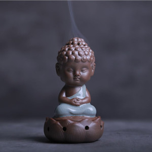 The Little Monk Censer Use in Home Teahouse Creative Home Decor <strong>Small</strong> Buddha Incense Holder Backflow Incense Burner - Product Image 4