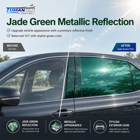 Film pour vitres de voiture en métal vert jade Tuman, fortement réfléchissant, protection UV, rejet de chaleur, en rouleau
