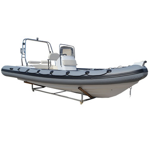 Bote Semirrígido Inflable de 6.8m <span class=keywords><strong>con</strong></span> Casco de Fibra de Vidrio PVC/HYPALON/ORCA, Diseño en V Profunda, Yate Deportivo <span class=keywords><strong>con</strong></span> <span class=keywords><strong>Motor</strong></span> Fuera de Borda - Product Image 1