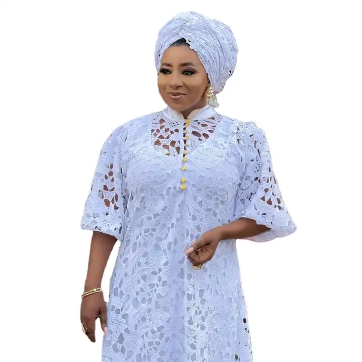 40+ Fabulous White Lace Styles For Owambe Parties. - Stylish Naija | Lace  outfit, White lace outfit, Lace white dress