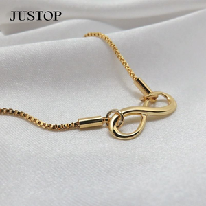 Wholesale Stainless Steel 18K <b>Gold</b> Plated Trendy Women's Geometric <b>Infinity</b> Charm <b>Bracelet</b> Pendant Classic Lucky Number 8 - Product Image 1