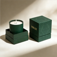 Caja de Papel Texturizado Personalizada con Relieve Premium para Tapa y Base de Vela, con Insertos, Cajas de Embalaje para Frascos de Velas
