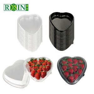 Emballage de récipient de fraise à emporter ClamShell transparent boîte en plastique en forme de coeur de fraise - Product Image 3