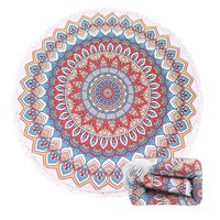 Serviette de plage ronde personnalisée en gros avec logo, 100 % coton microfibre, épaisse, en tissu éponge imprimé, pour hôtels, complexes hôteliers et cadeaux