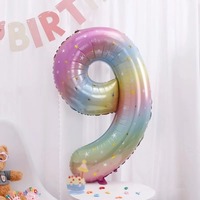 Ballons en feuille de 40 pouces, minces, en forme de chiffres, arc-en-ciel, pour fêtes d'anniversaire, décoration intérieure et extérieure, fournitures de décoration, OEM fabricant