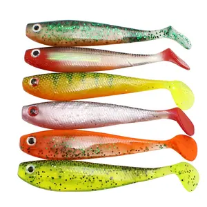 Górgonas Borracha Soft isca 115mm 12.7g T-Tail iscas de pesca de peixes Minnow Rainbow Soft Fishing isca